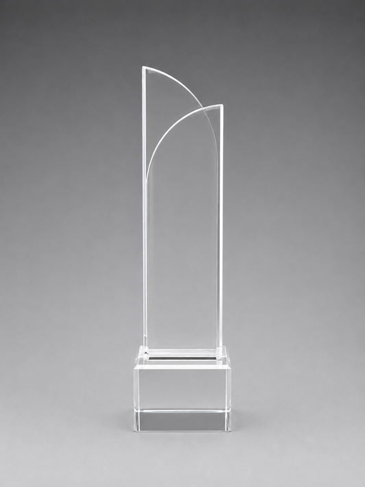 Front view of Crystal Tower Excellence Award