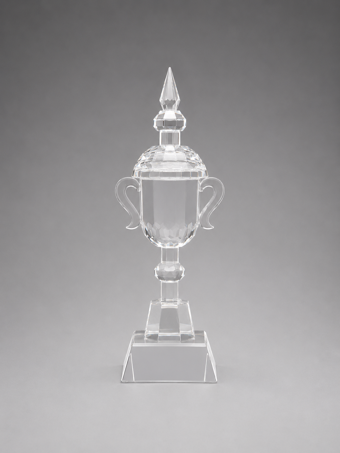 Front view of the crystal princess cup award