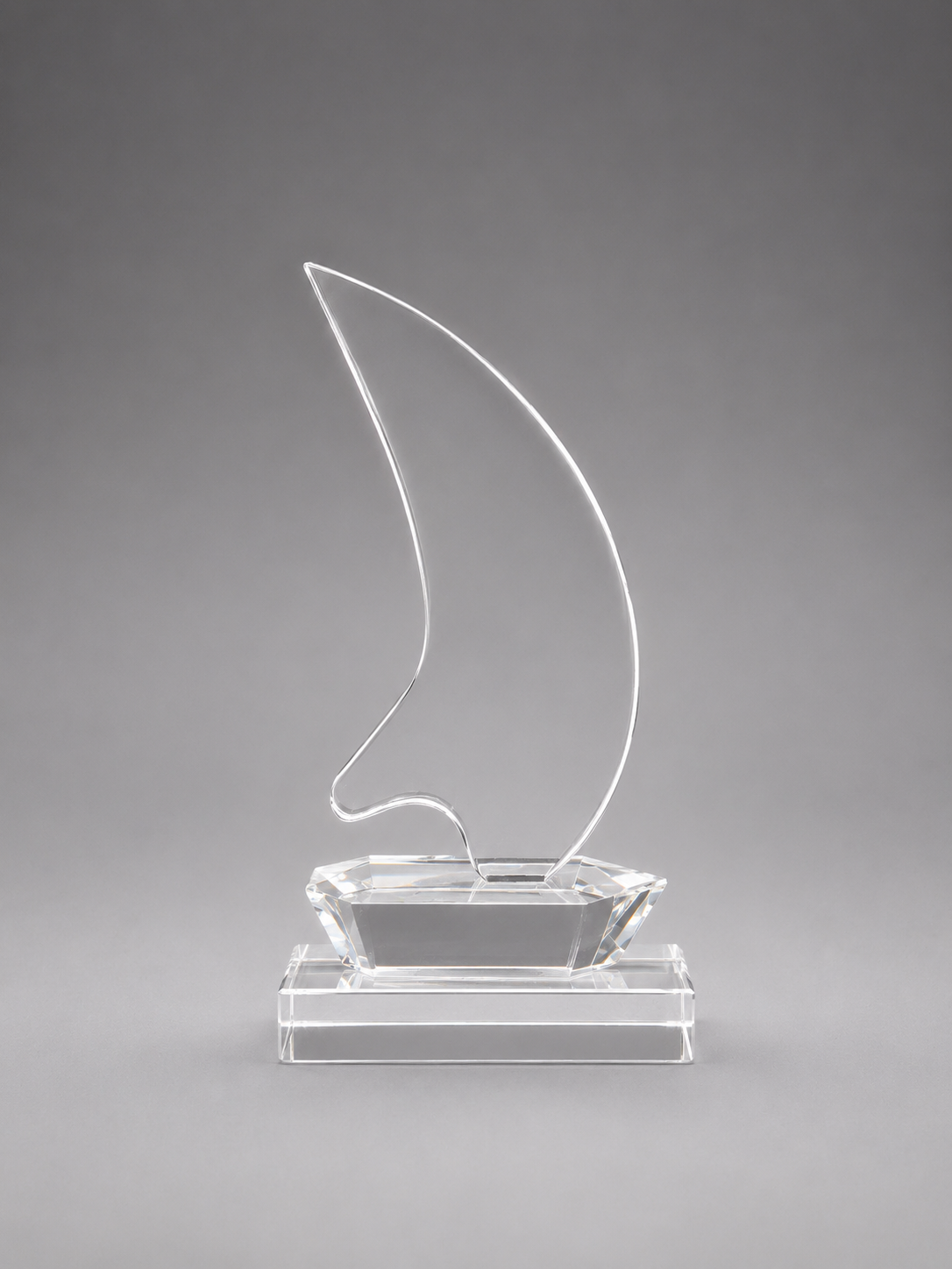 Front view of the crystal yacht award 